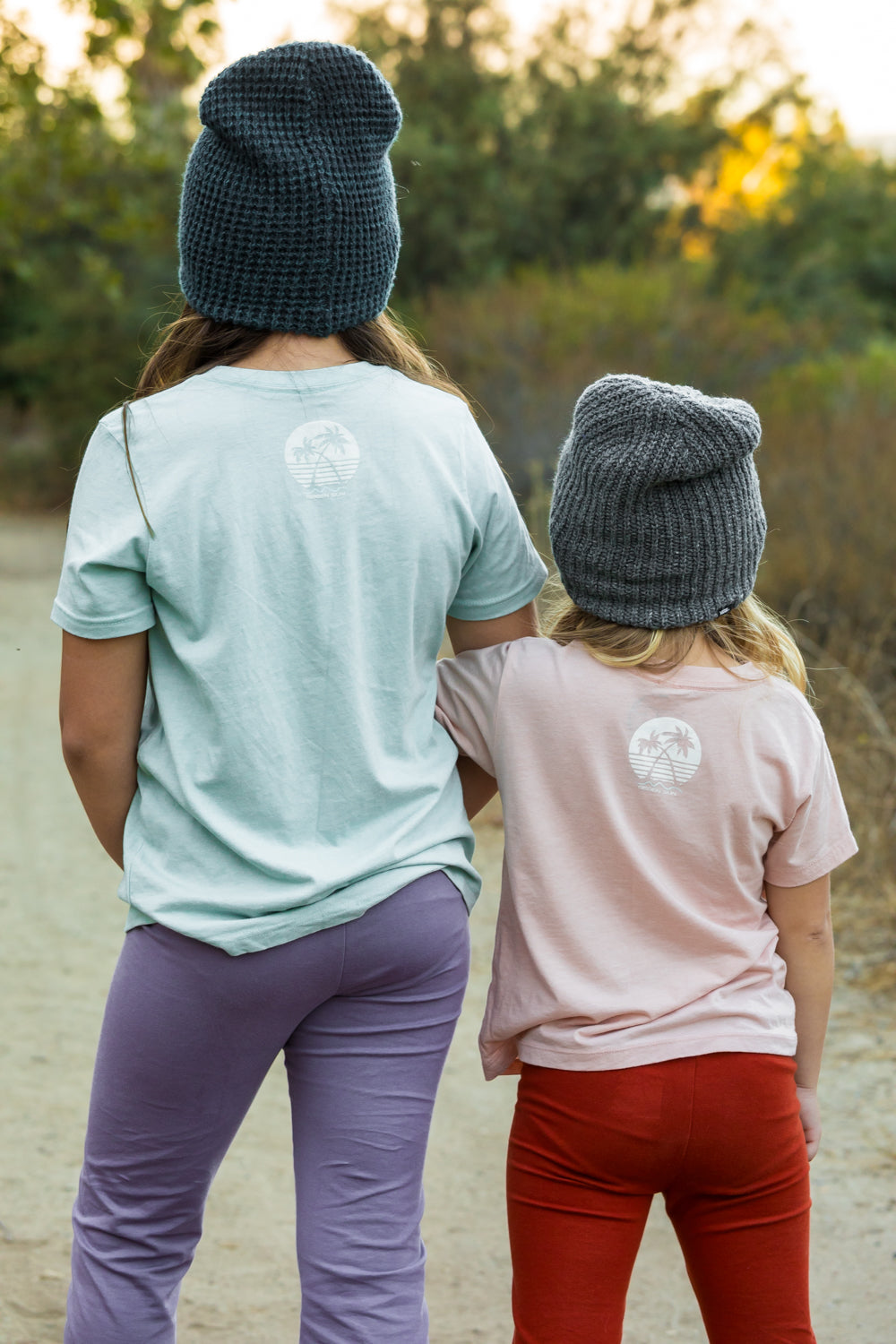 KIDS SUNSET PALMS TEE- BLUE DUST // CREAM