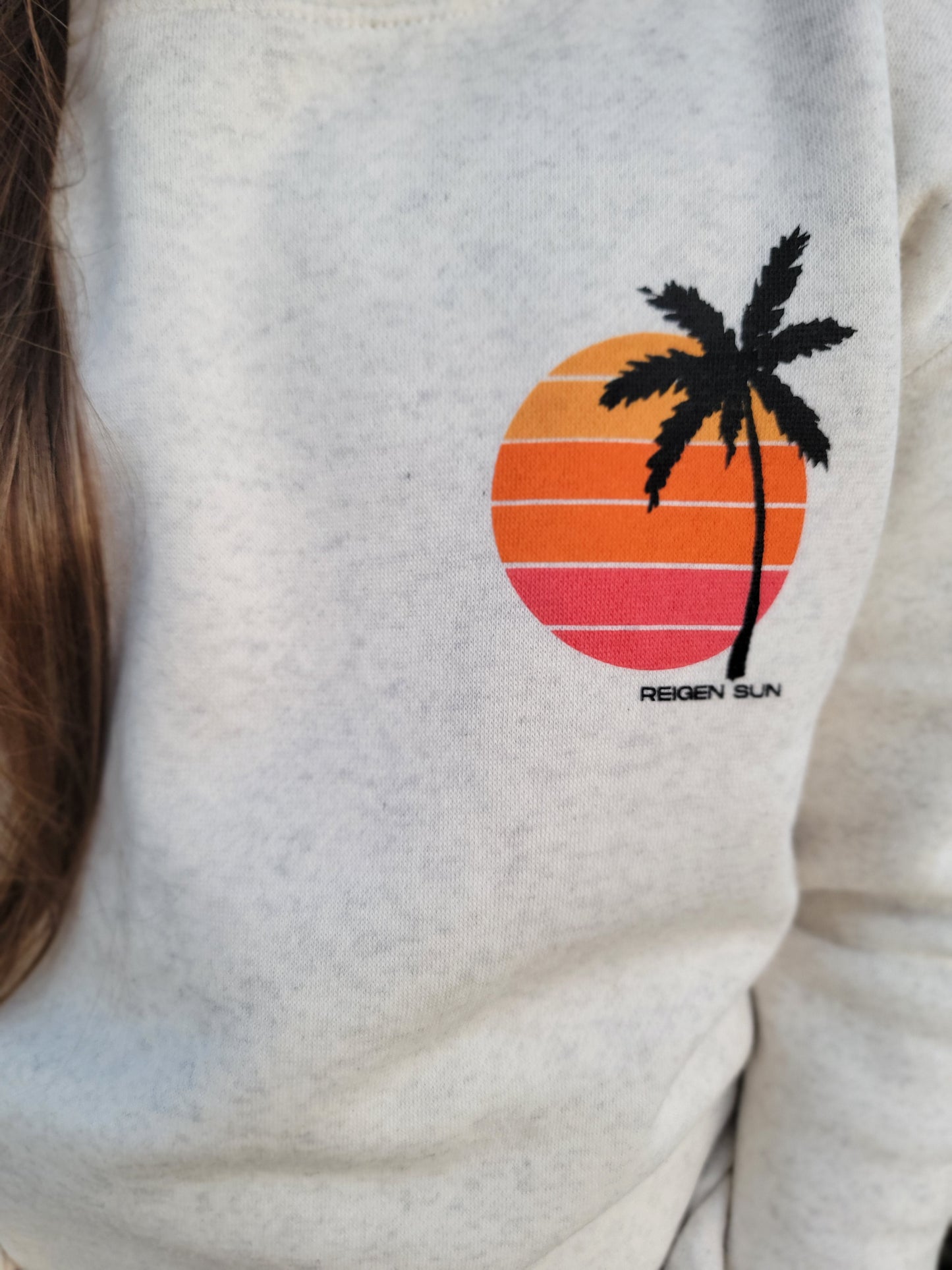 KIDS VINTAGE SUN CREW SWEATSHIRT- NATURAL HEATHER