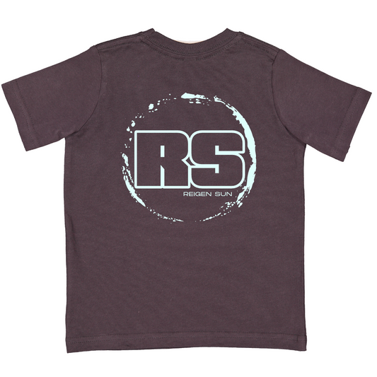 KIDS RS LOGO TEE- SLATE // FADED WHITE