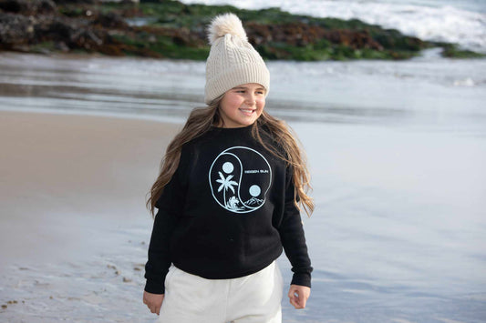 KIDS YINYANG PARADISE CREW- BLACK // OCEAN BLUE