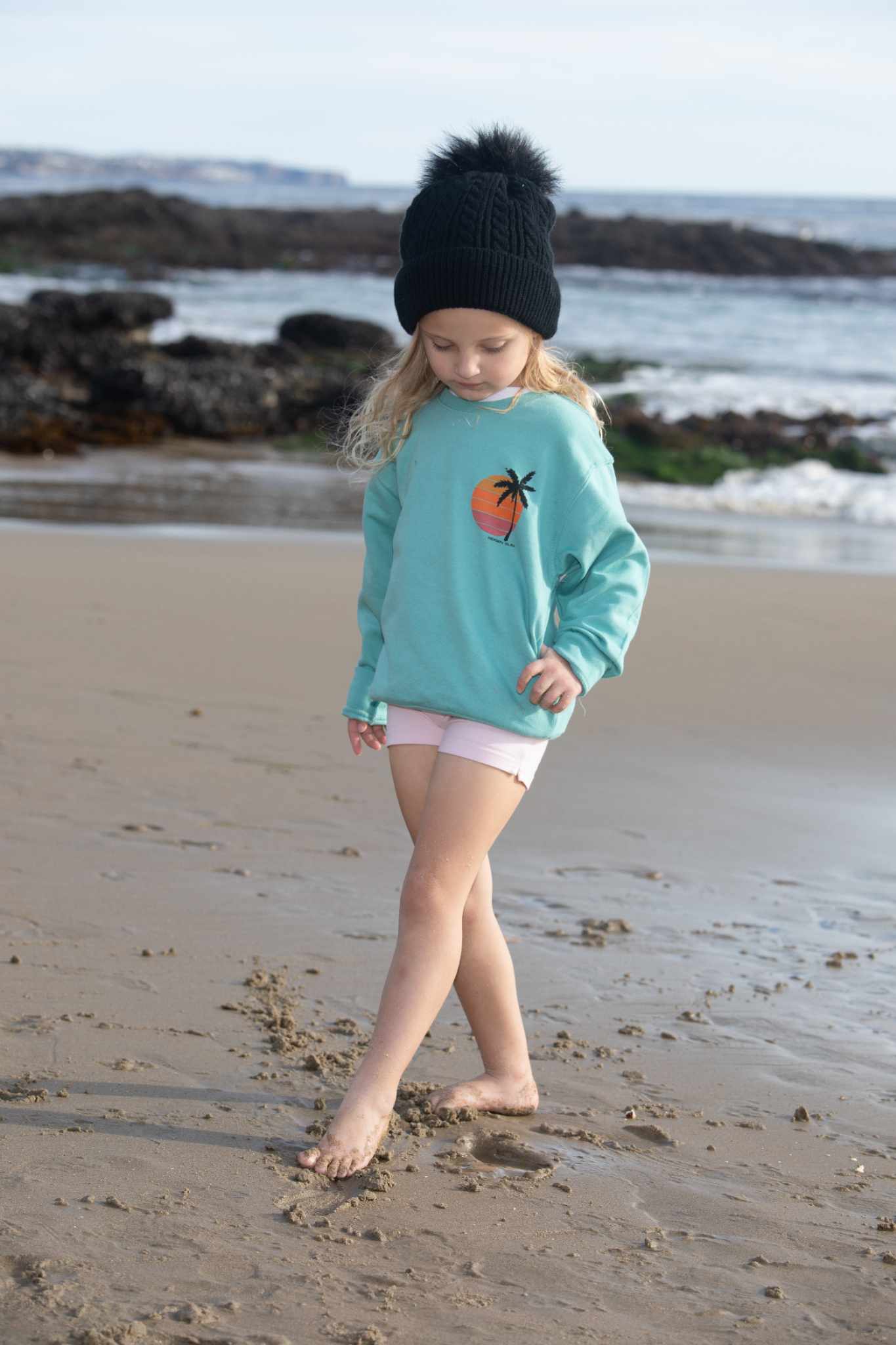 KIDS VINTAGE SUN CREW SWEATSHIRT- SALTWATER