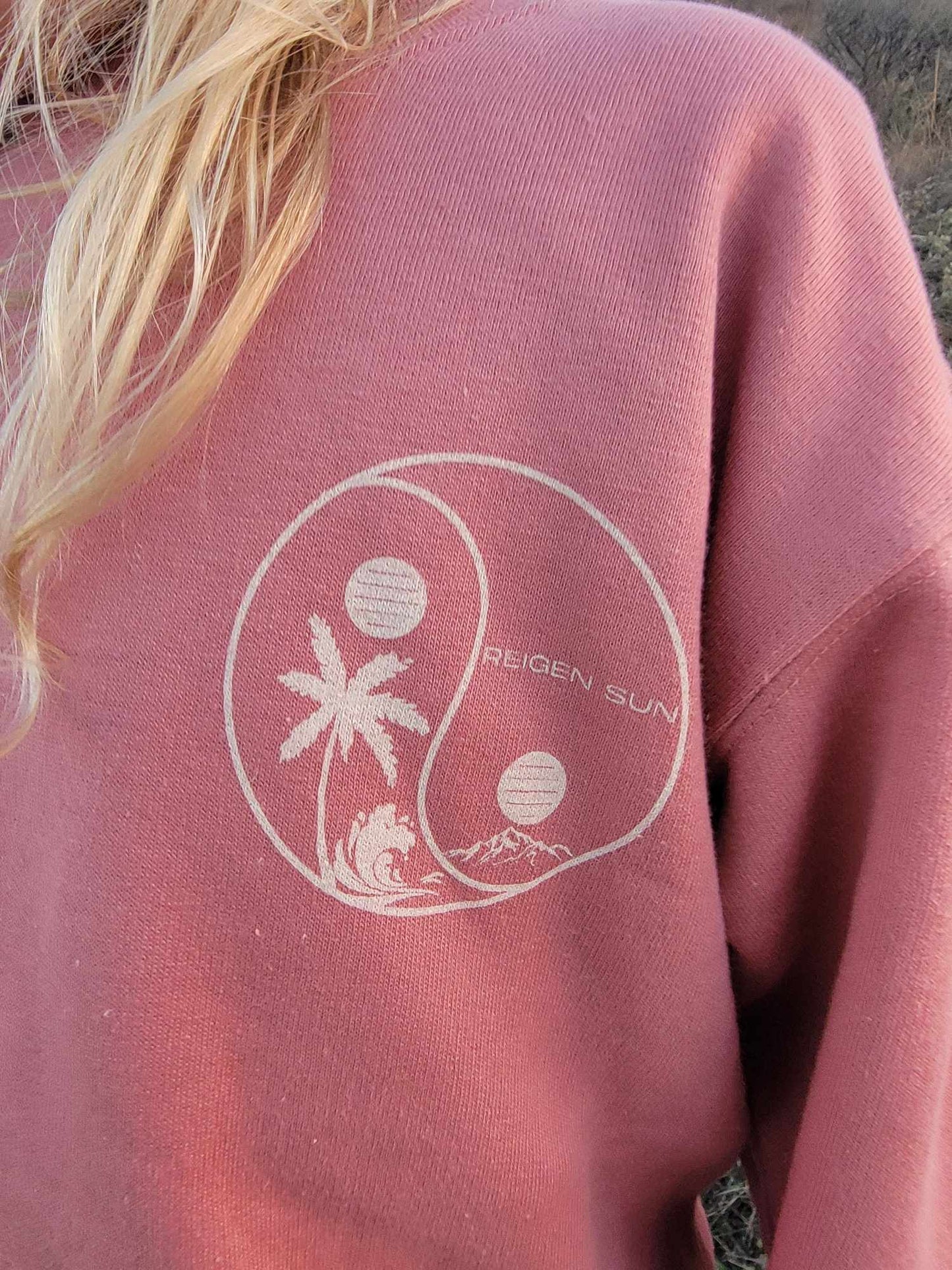 KIDS  YINYANG PARADISE CREW SWEATSHIRT- DUSTY MAUVE // CREAM