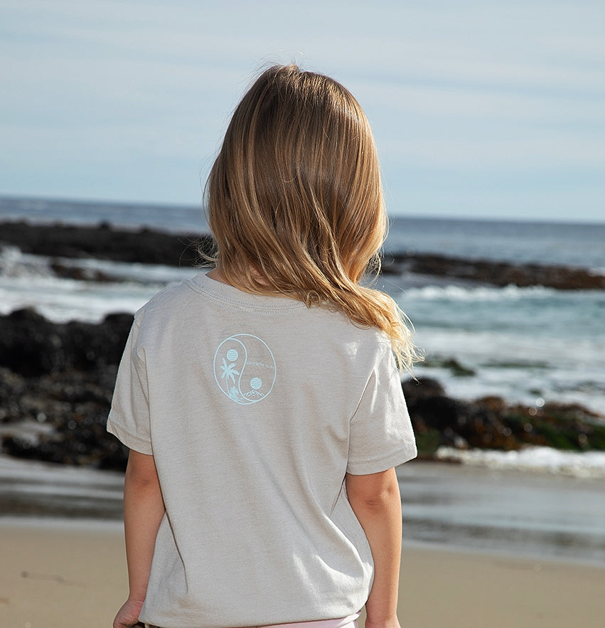 KIDS YINYANG PARADISE TEE- DUSTY // OCEAN BLUE