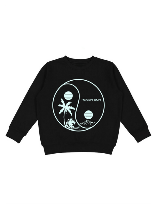 KIDS YINYANG PARADISE CREW- BLACK // OCEAN BLUE