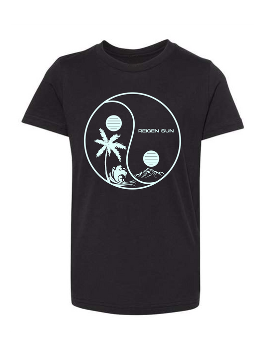 KIDS YINYANG PARADISE TEE- IN BLACK // OCEAN BLUE