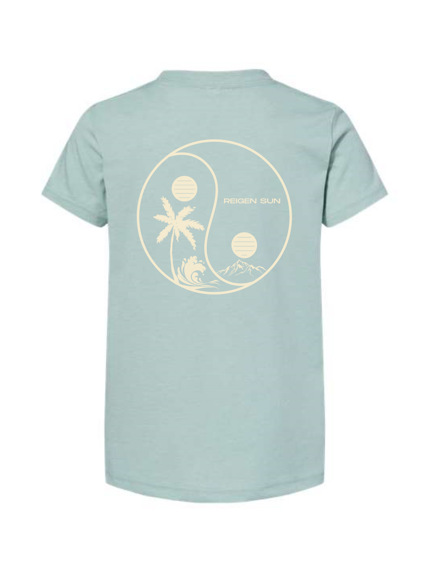 KIDS YINYANG PARADISE TEE- BLUE DUST // CREAM