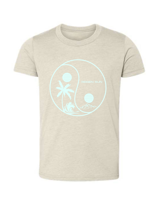 KIDS YINYANG PARADISE TEE- DUSTY // OCEAN BLUE