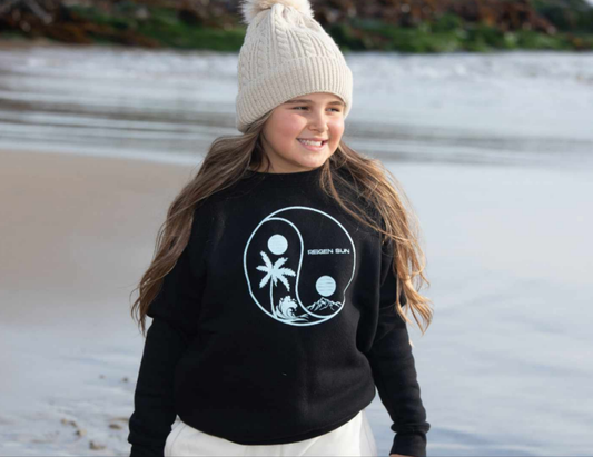 KIDS YINYANG PARADISE CREW- BLACK // OCEAN BLUE