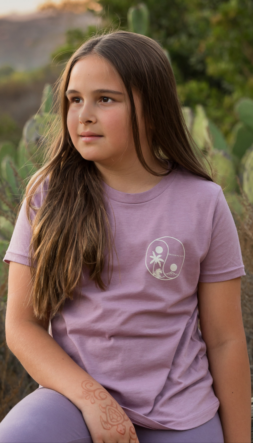 KIDS YINYANG PARADISE TEE- ORCHID // CREAM