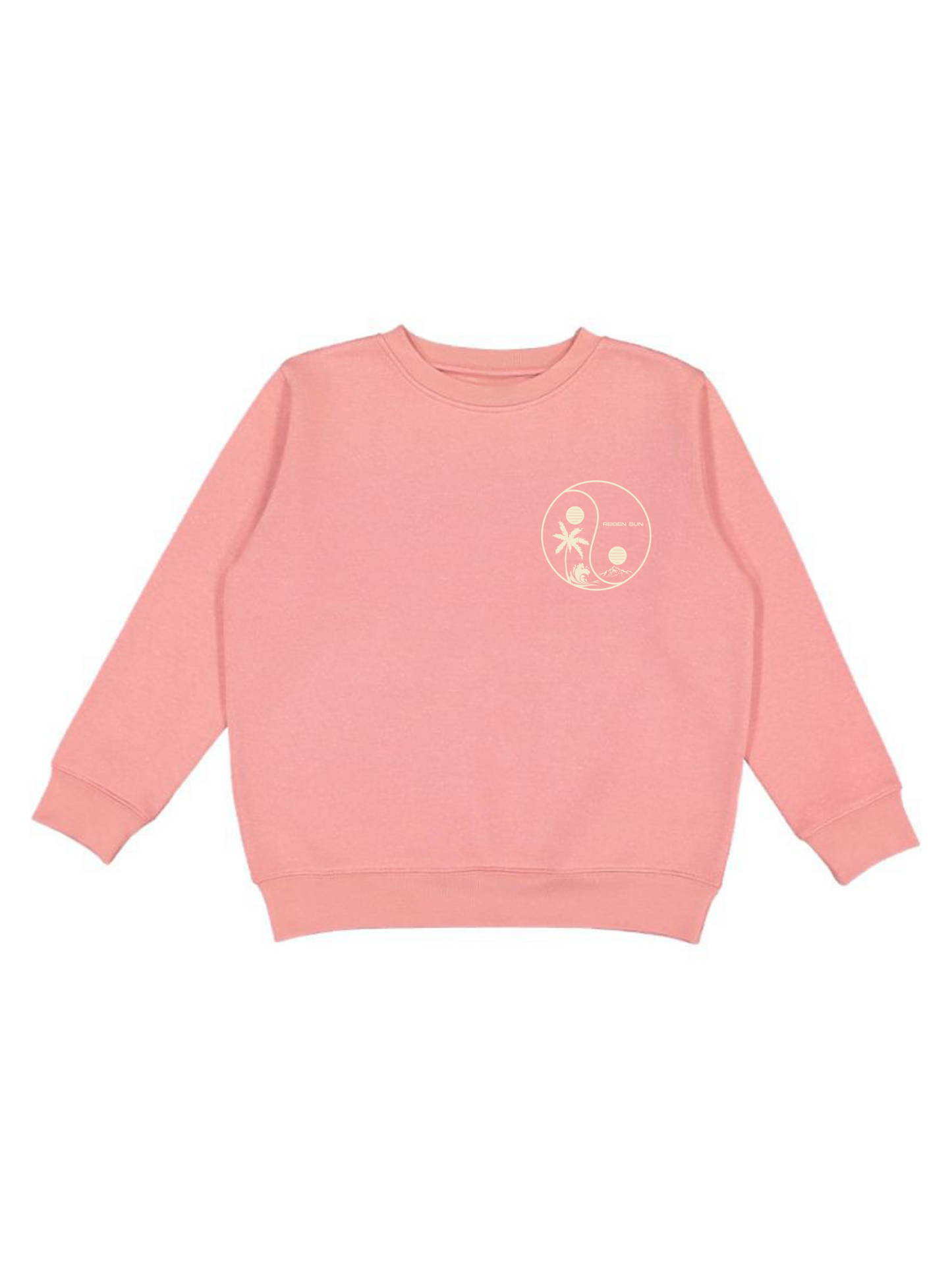 KIDS  YINYANG PARADISE CREW SWEATSHIRT- DUSTY MAUVE // CREAM