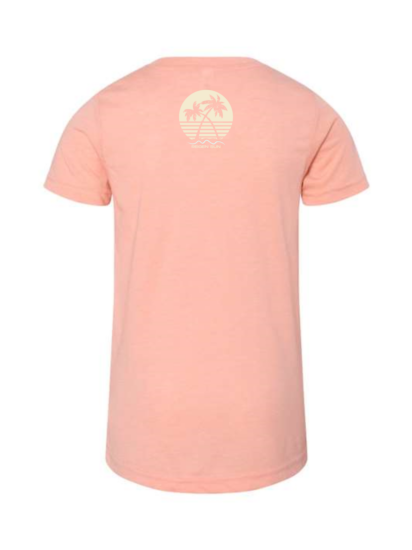 KIDS SUNSET PALMS TEE- PEACHY // CREAM