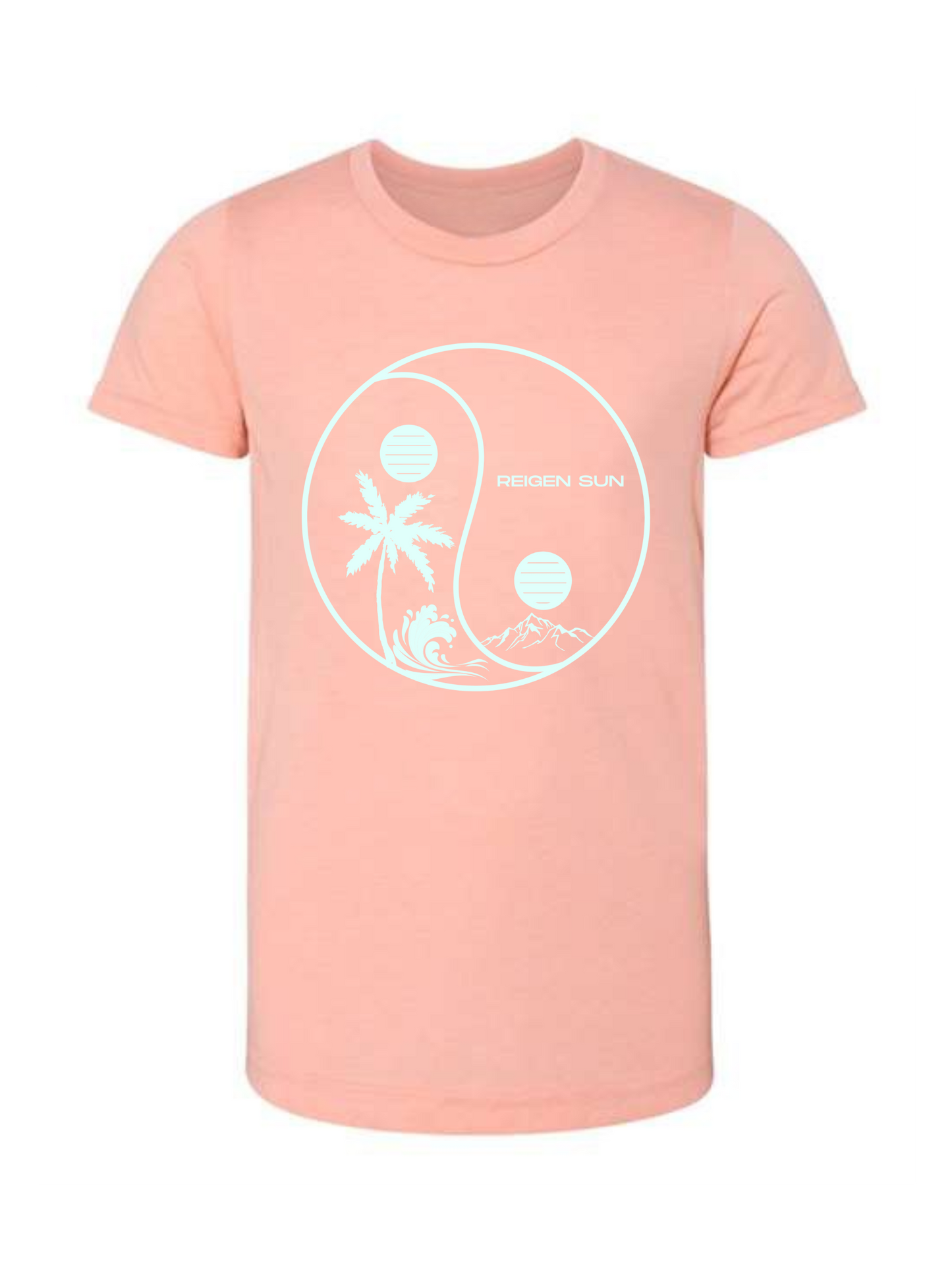 KIDS YINYANG PARADISE TEE- PEACHY // OCEAN BLUE