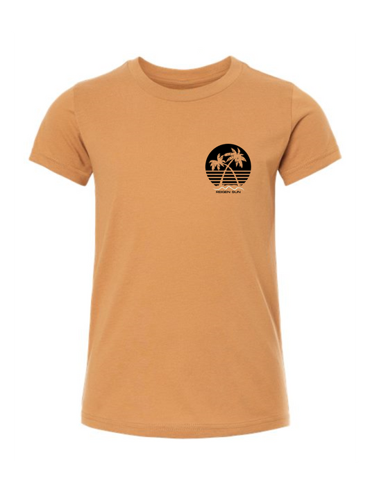ADULT SUNSET PALMS TEE- TOAST // Black