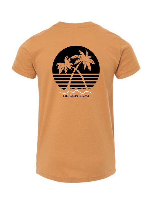 ADULT SUNSET PALMS TEE- TOAST // Black