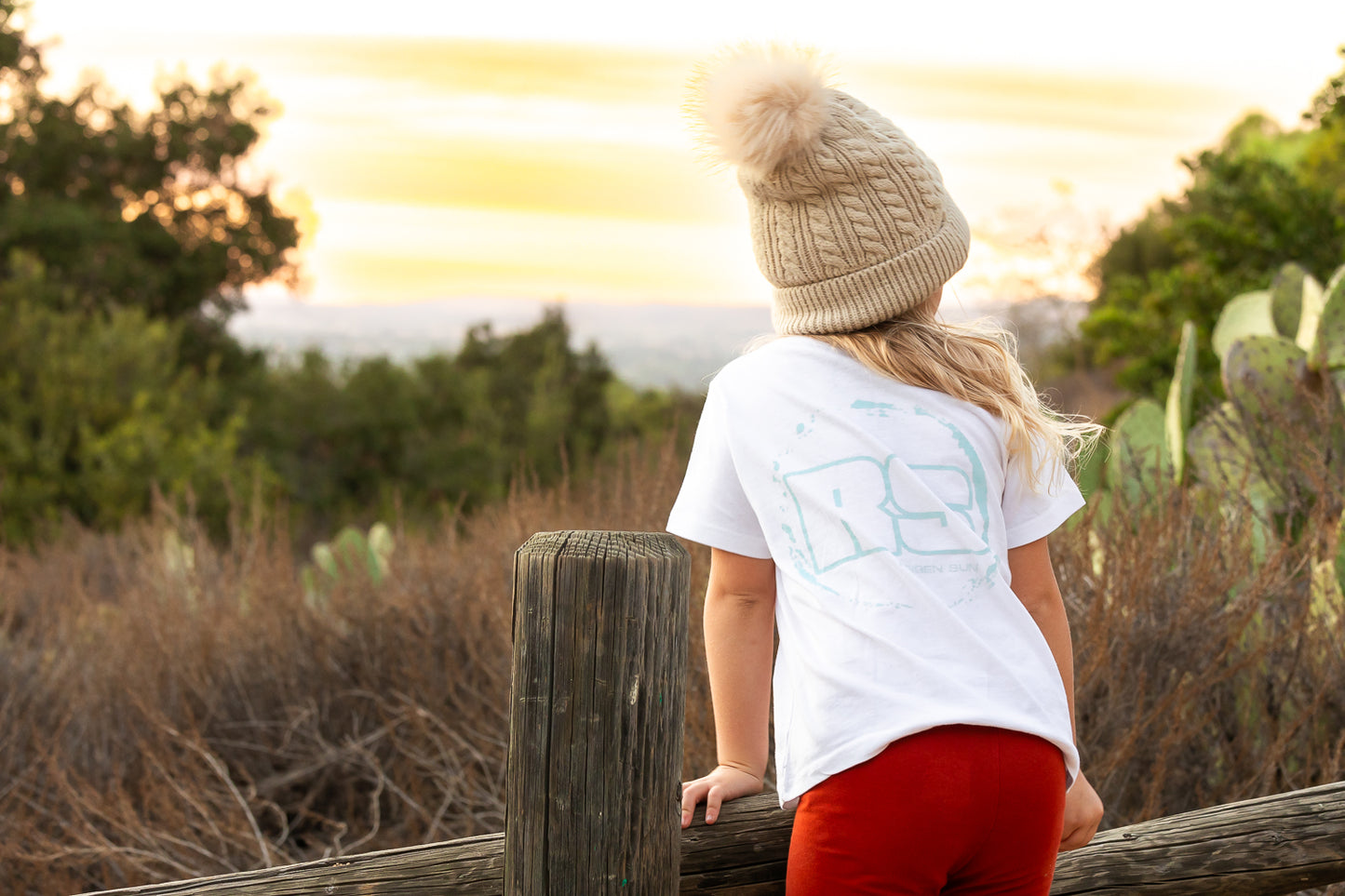 KIDS RS "GHOST" LOGO TEE- WHITE // OCEAN BLUE