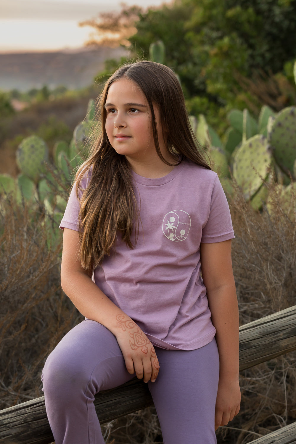 KIDS YINYANG PARADISE TEE- ORCHID // CREAM